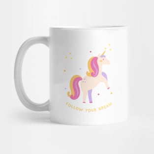 Follow Your Dream Unicorn with Stars Mug